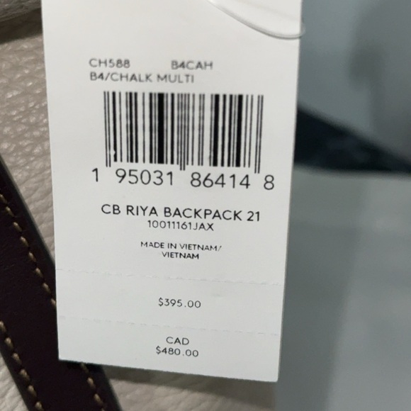 COACH Bag Riya 21 Backpack Chalk White Leather AUTHENTIC NWT-Broken Snap Closure - Picture 15 of 15